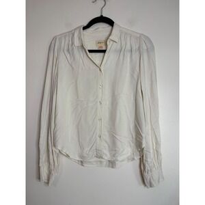 Bellerose Cream Viscose Button Down Blouse Long Sleeve Womens XS